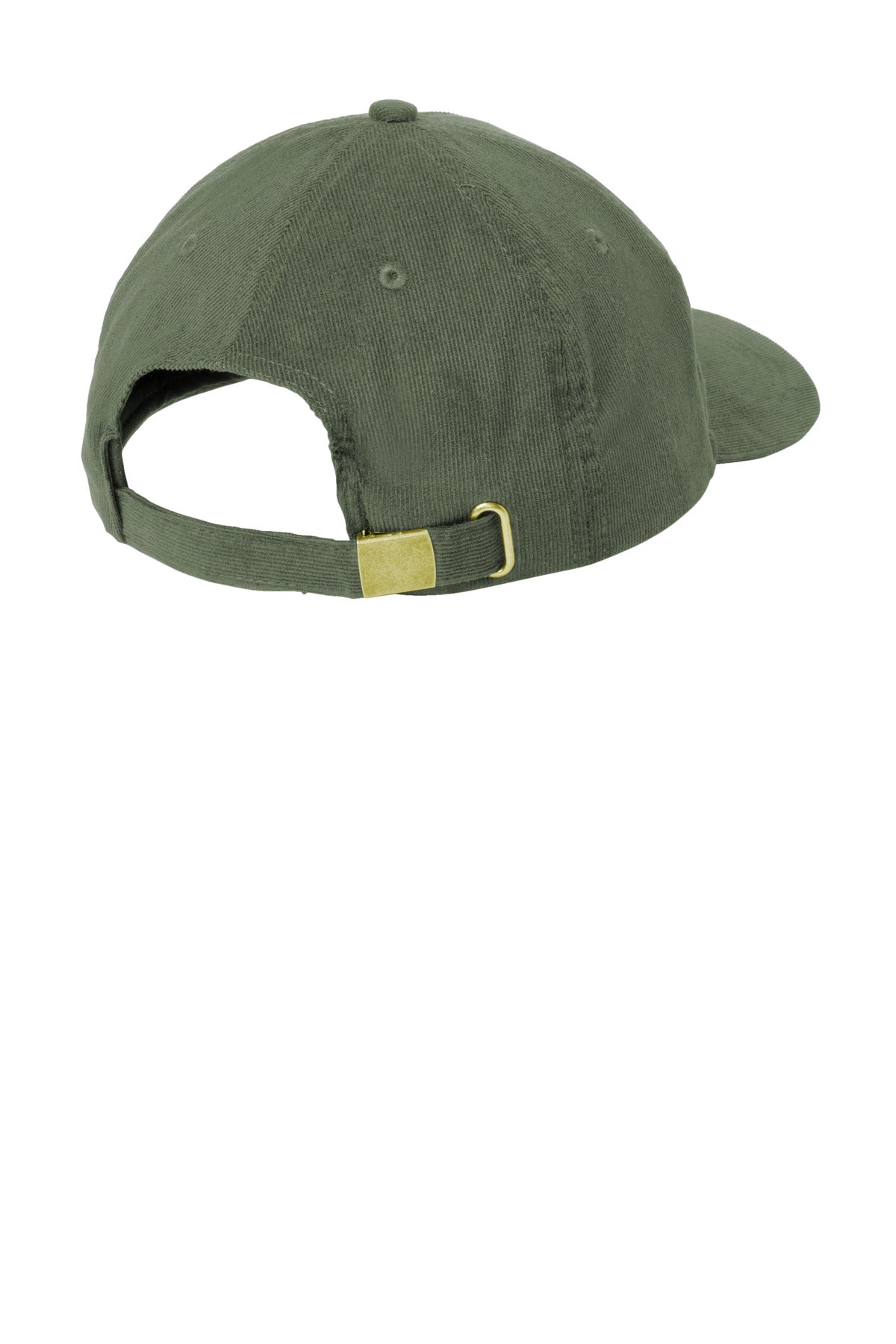 Rear View of OliveGreen Port Authority Light Corduroy Dad Cap C973