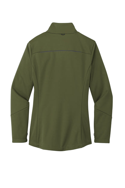 Rear View of OliveGreen Port Authority Women's Collective Tech Soft Shell Jacket L921
