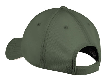 Rear View of Olive/Stone Port Authority Dry Zone Cap. C838
