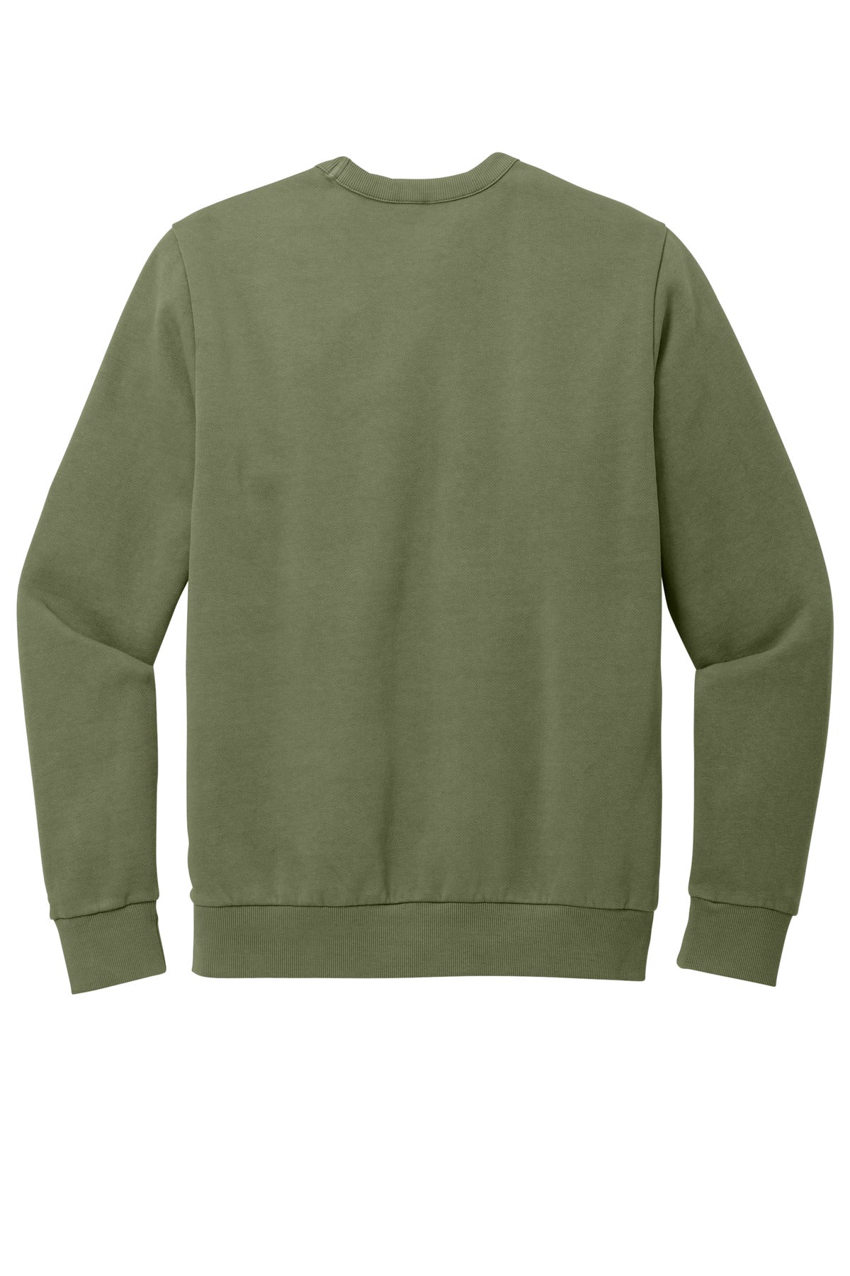 Rear View of OlvDrabGn District Wash Fleece Crew DT2204