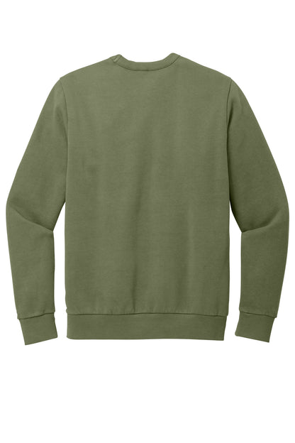 Rear View of OlvDrabGn District Wash Fleece Crew DT2204