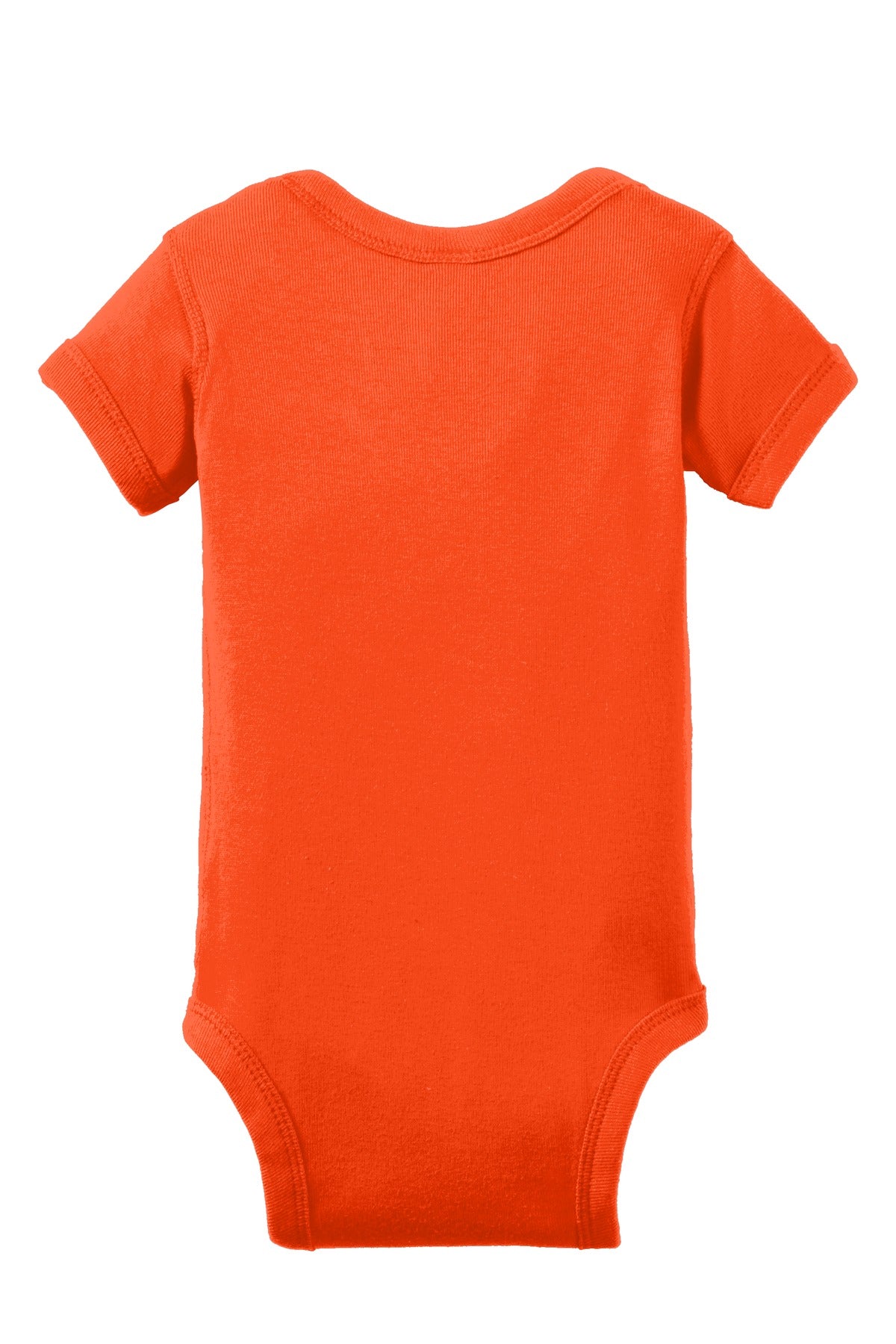 Rear View of Orange Rabbit Skins Infant Short Sleeve Baby Rib Bodysuit. RS4400