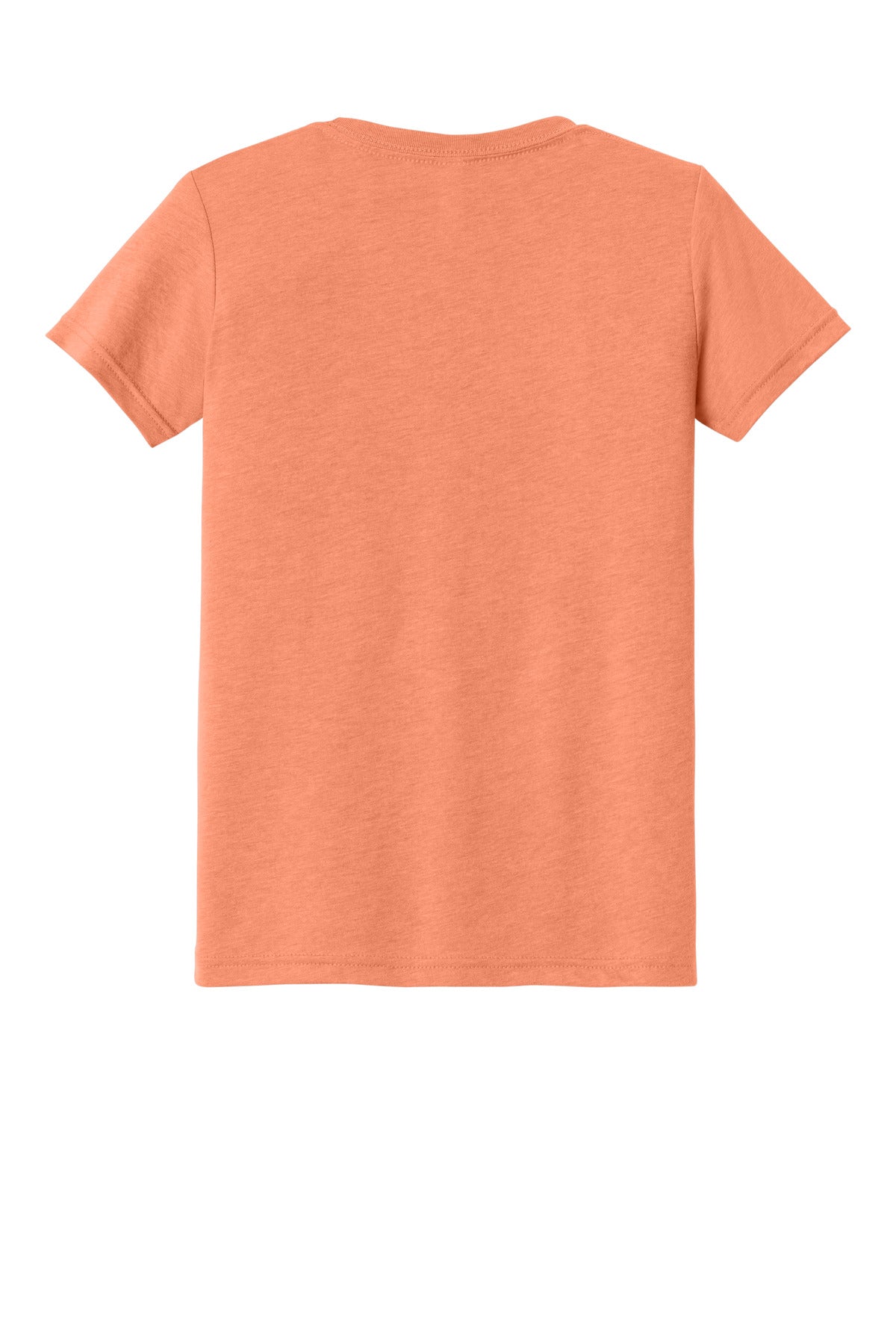 Rear View of OrangeTB BELLA+CANVAS Youth Triblend Short Sleeve Tee. BC3413Y