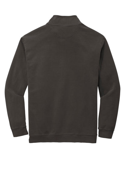 Rear View of Pepper COMFORT COLORS Ring Spun 1/4-Zip Sweatshirt. 1580