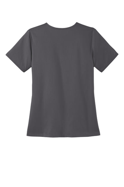 Rear View of Pewter Wink Women's Premiere Flex V-Neck Top WW4168