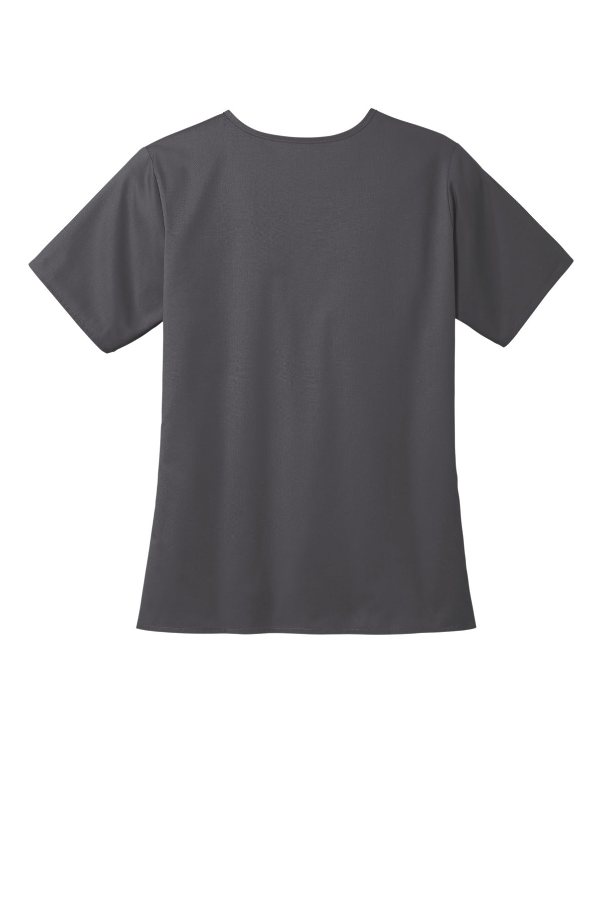 Rear View of Pewter Wink Women's WorkFlex V-Neck Top WW4560