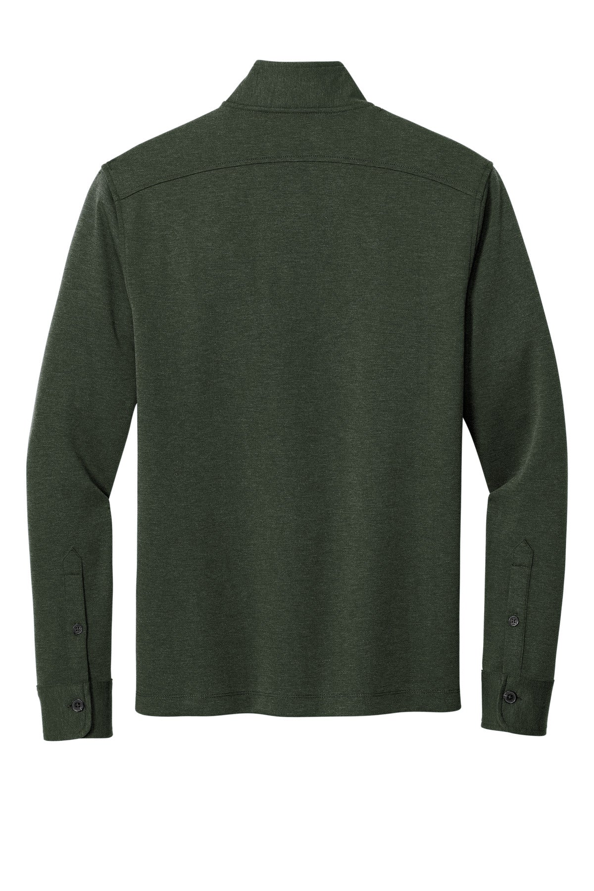 Rear View of PineHthr Brooks Brothers Mid-Layer Stretch 1/2-Button BB18202