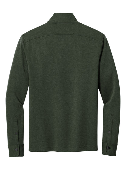 Rear View of PineHthr Brooks Brothers Mid-Layer Stretch 1/2-Button BB18202