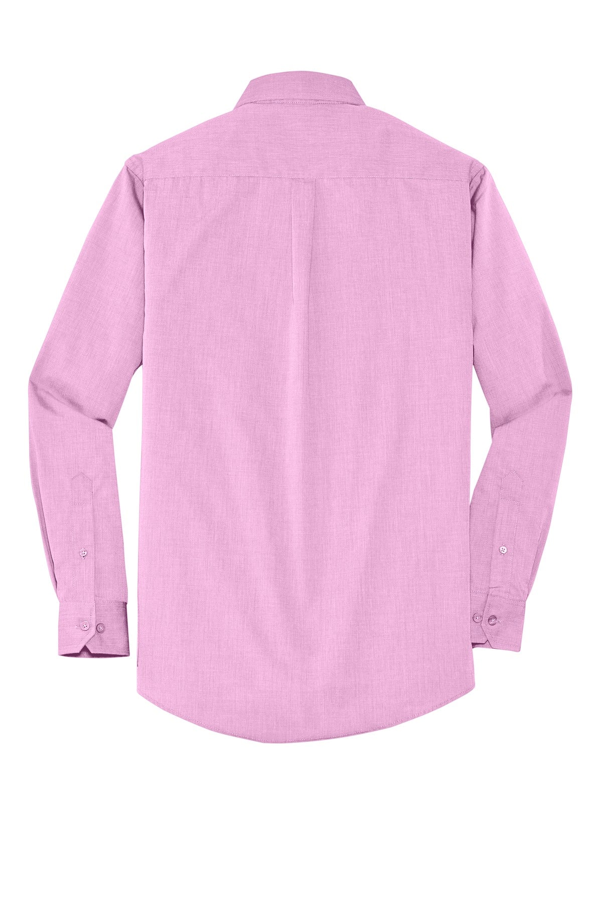 Rear View of Pink Orchid Port Authority Crosshatch Easy Care Shirt. S640