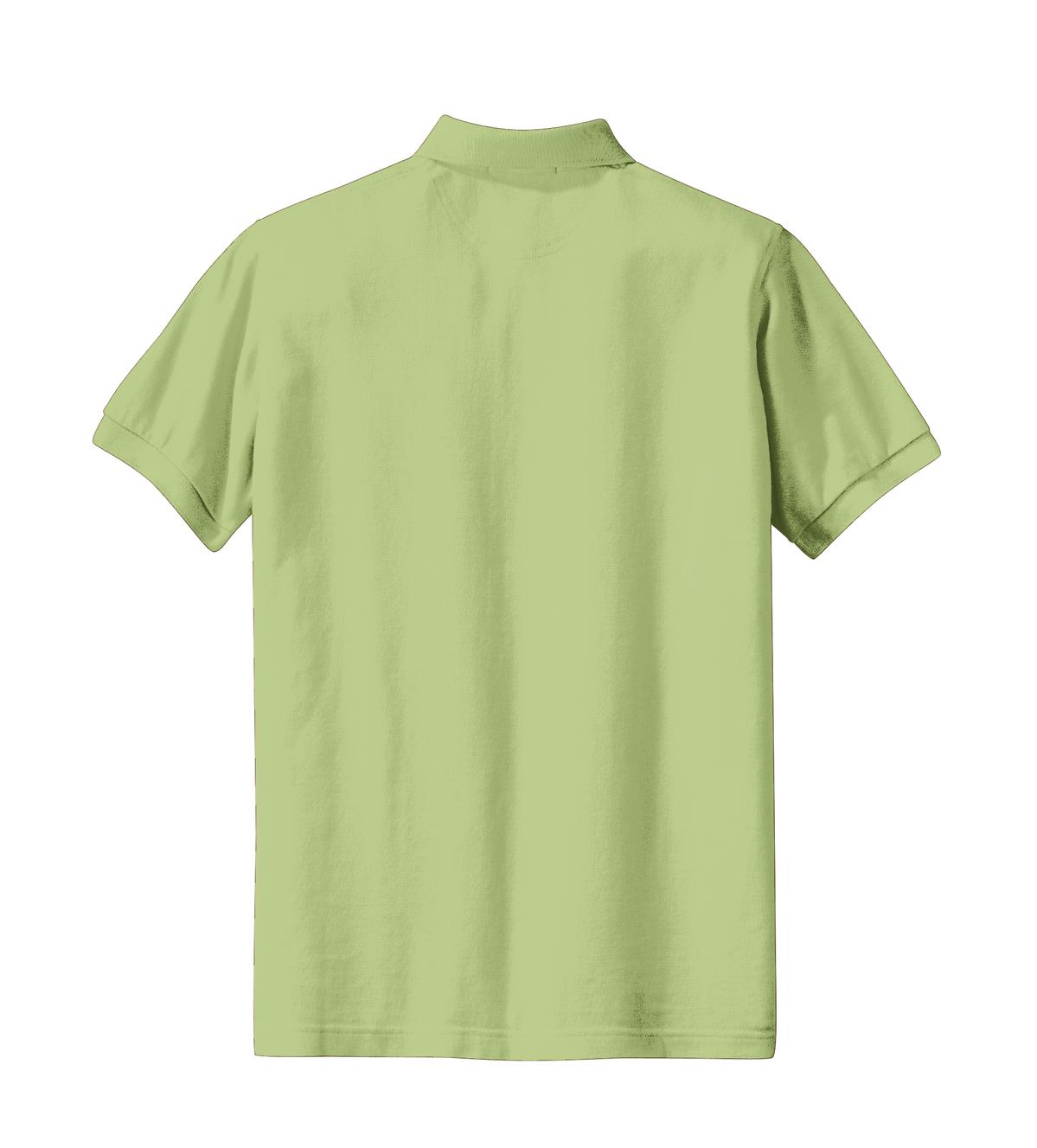 Rear View of Pistachio Port Authority Women's Heavyweight Cotton Pique Polo. L420