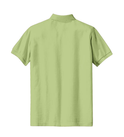 Rear View of Pistachio Port Authority Women's Heavyweight Cotton Pique Polo. L420