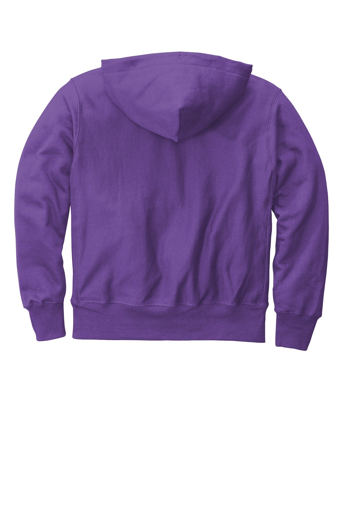 Rear View of Purple Champion Reverse Weave Hooded Sweatshirt S101