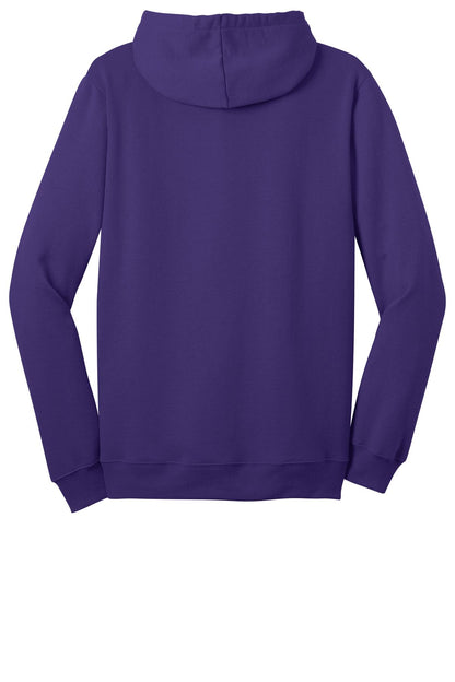 Rear View of Purple District The Concert Fleece Full-Zip Hoodie. DT800