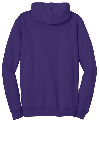 Rear View of Purple District The Concert Fleece Hoodie. DT810