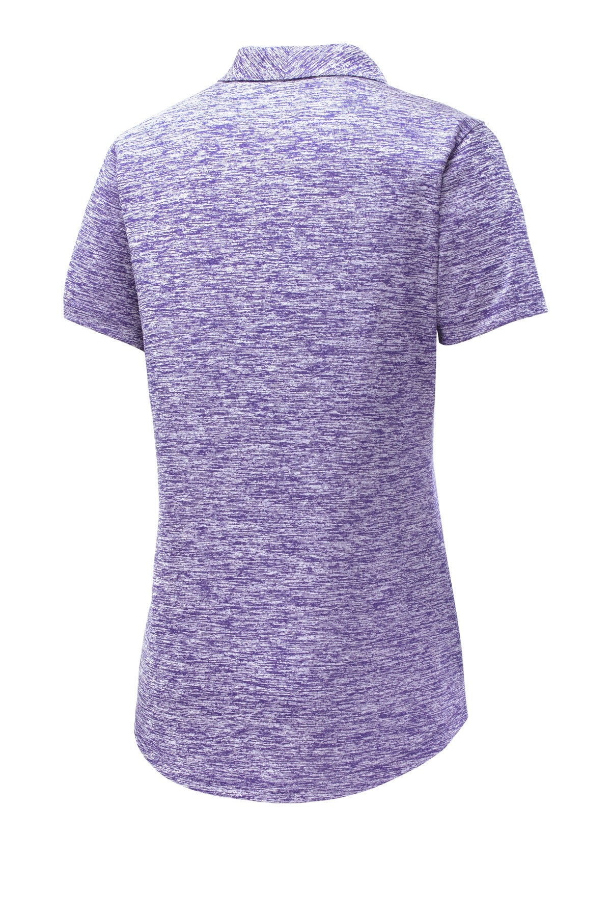 Rear View of Purple Electrc Sport-Tek Women's PosiCharge Electric Heather Polo. LST590