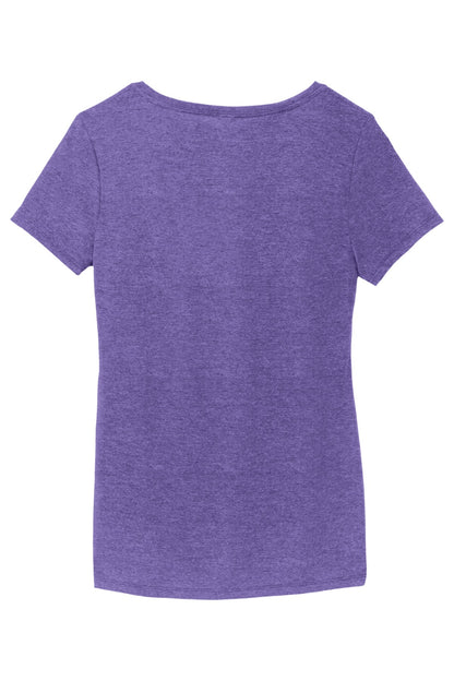 Rear View of Purple Frost District Women's Perfect Tri V-Neck Tee. DM1350L
