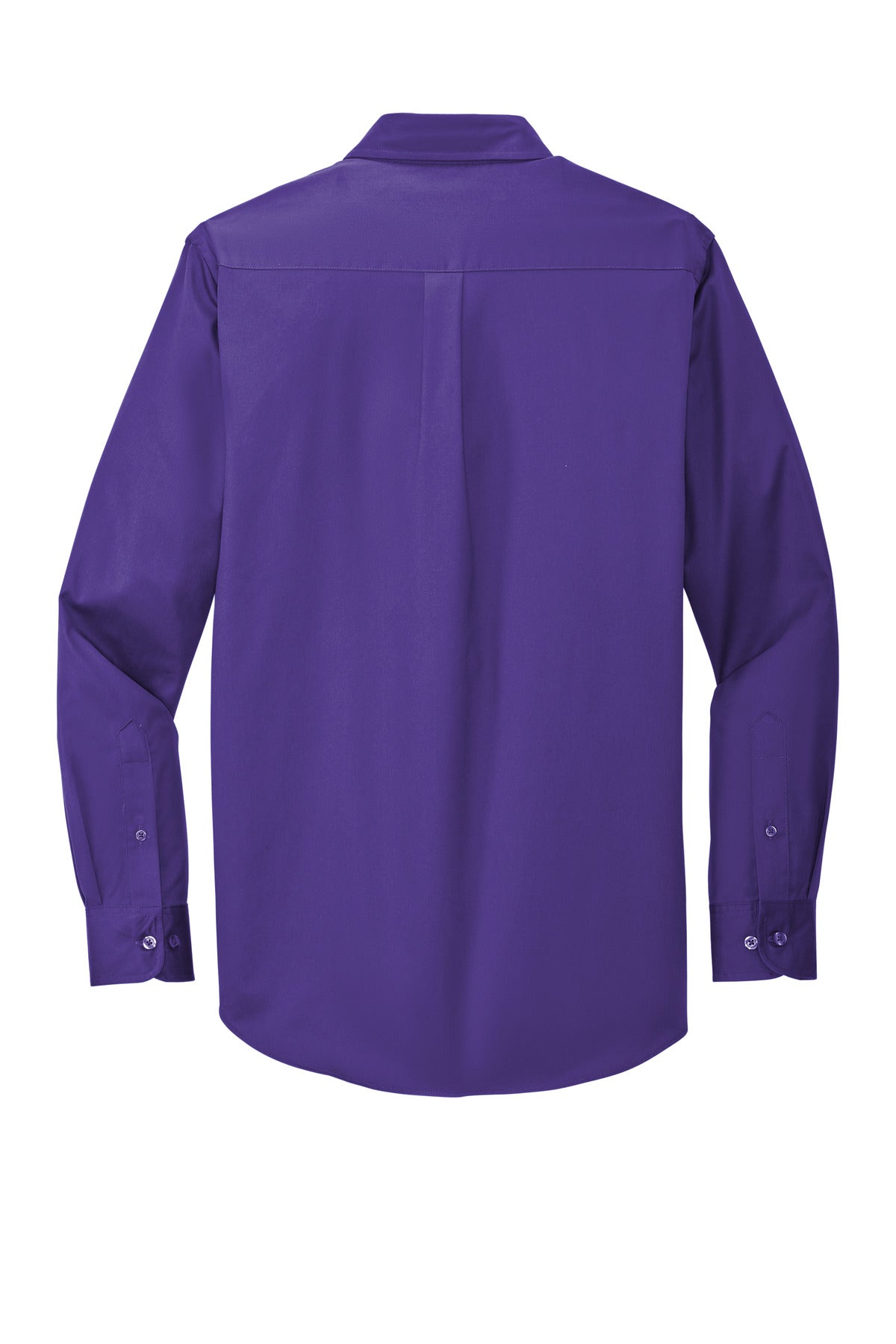Rear View of Purple Port Authority Extended Size Long Sleeve Easy Care Shirt S608ES