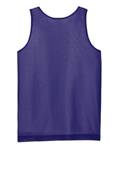 Rear View of Purple/Wh Sport-Tek Youth PosiCharge Reversible Mesh Tank YST5000