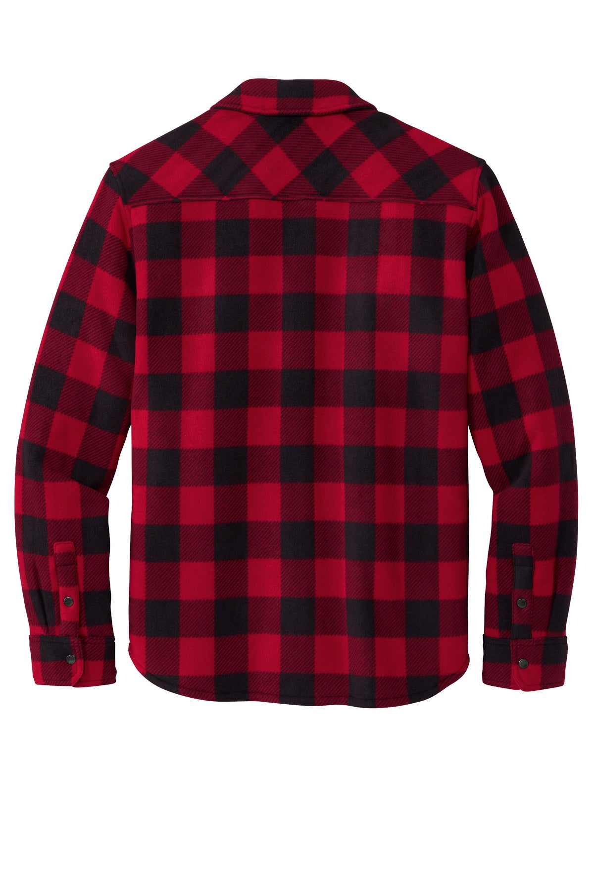 Rear View of Radish/Blk Eddie Bauer Woodland Shirt Jac EB228