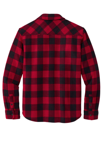 Rear View of Radish/Blk Eddie Bauer Woodland Shirt Jac EB228