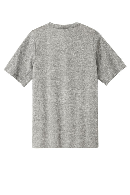 Rear View of Rainstorm Grey New Era Series Performance Crew Tee. NEA200