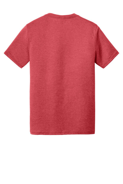 Rear View of Red Frost District Perfect Tri V-Neck Tee. DT1350