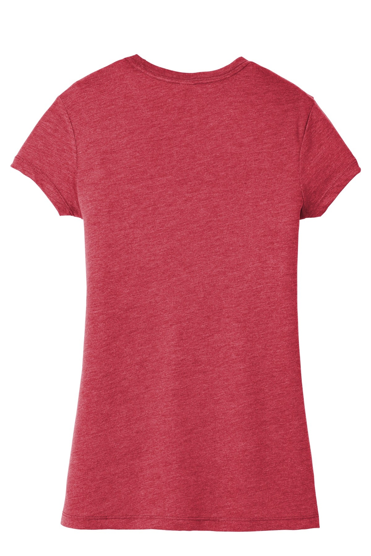 Rear View of Red Frost District Women's Fitted Perfect Tri Tee. DT155