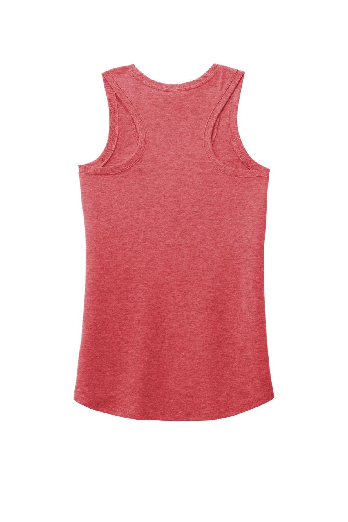 Rear View of Red Frost District Women's Perfect Tri Racerback Tank. DM138L