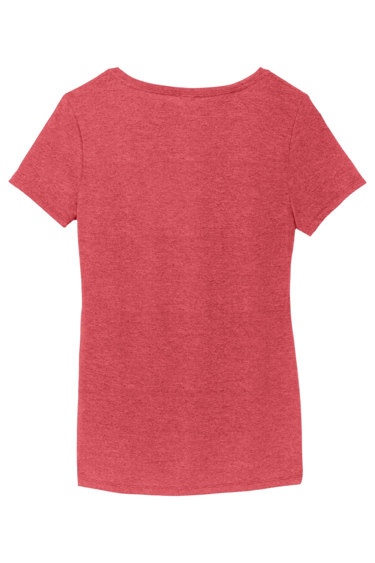 Rear View of Red Frost District Women's Perfect Tri V-Neck Tee. DM1350L
