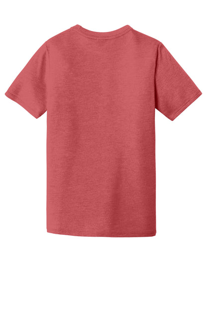 Rear View of Red Frost District Youth Perfect Tri Tee. DT130Y