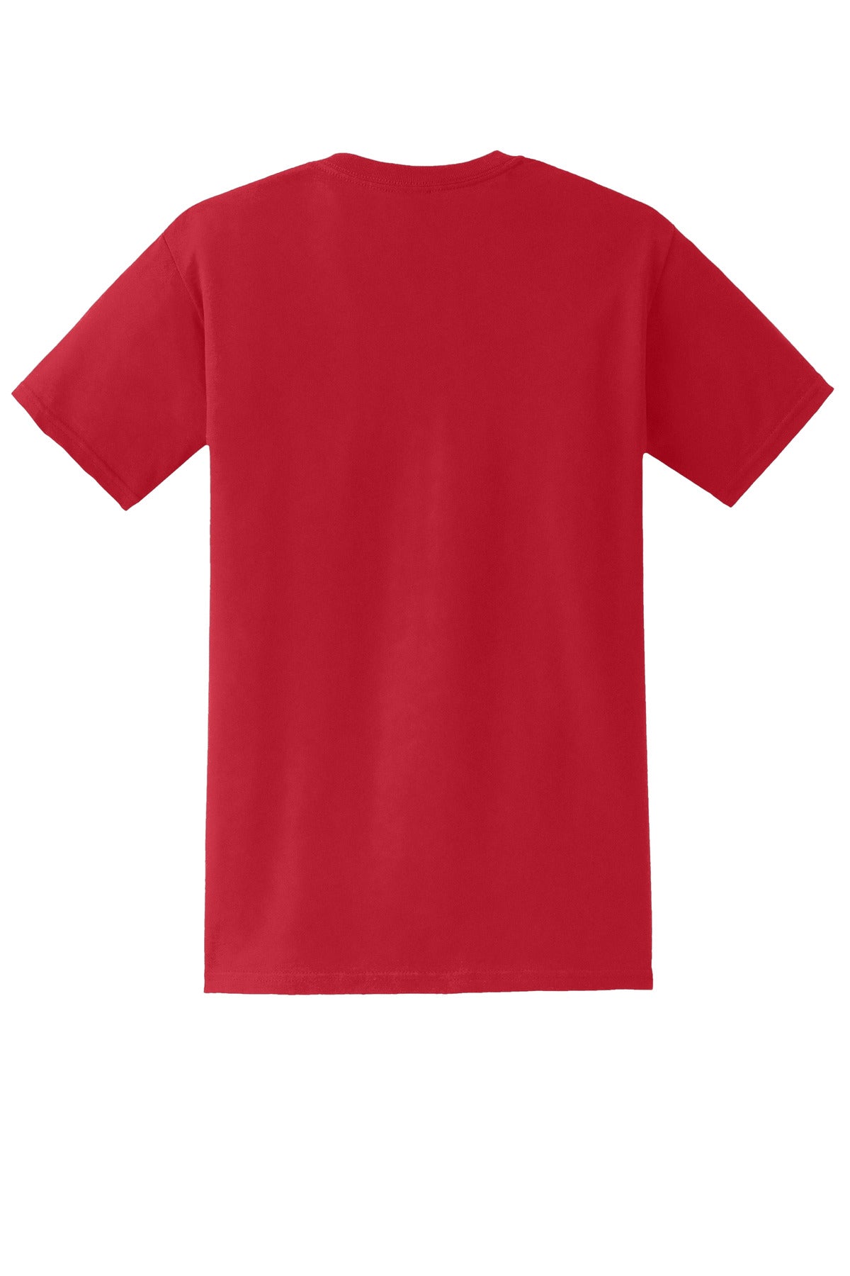Rear View of Red Gildan - DryBlend 50 Cotton/50 Poly Pocket T-Shirt. 8300