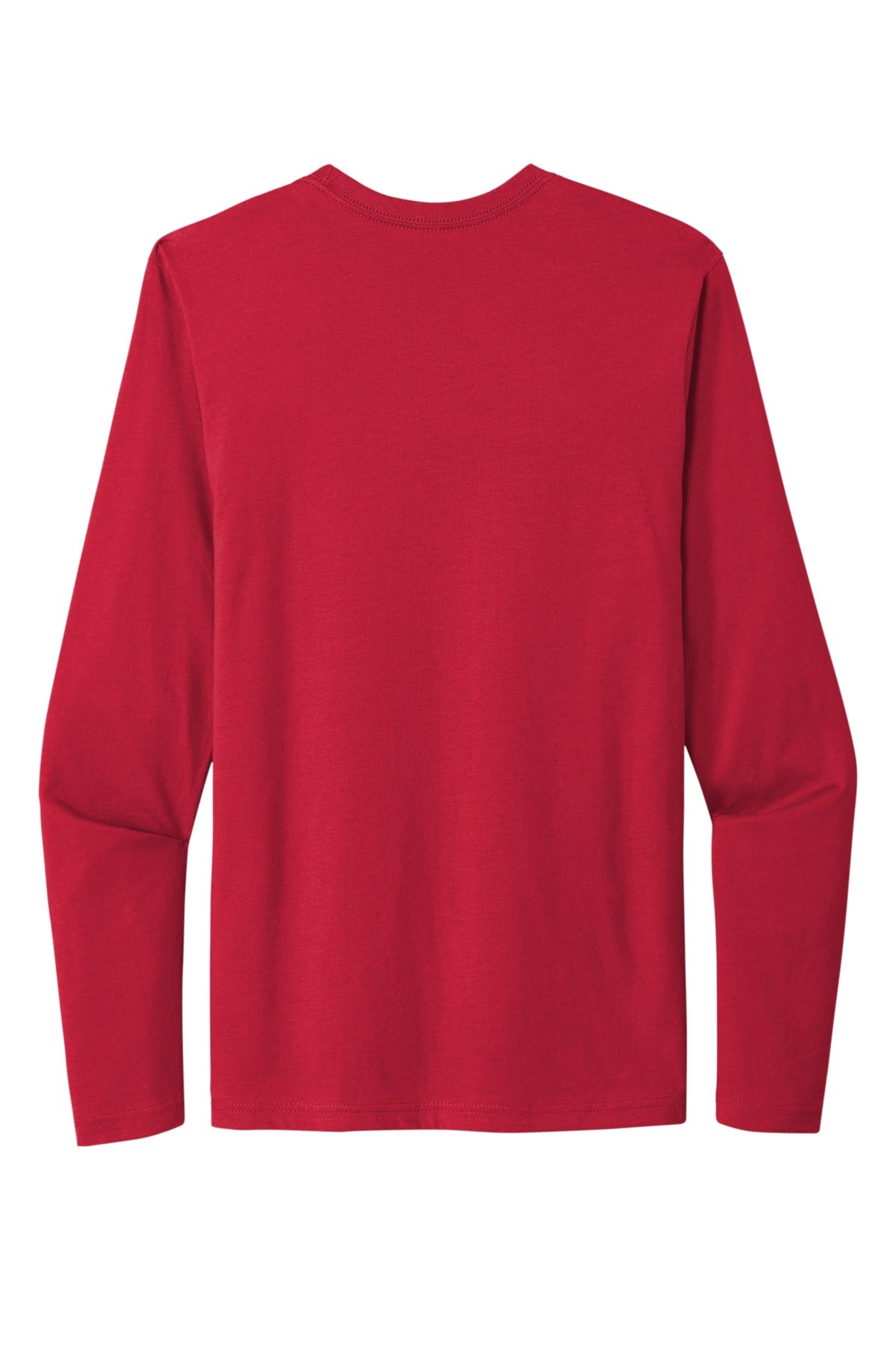 Rear View of Red Next Level Apparel Cotton Long Sleeve Tee. NL3601
