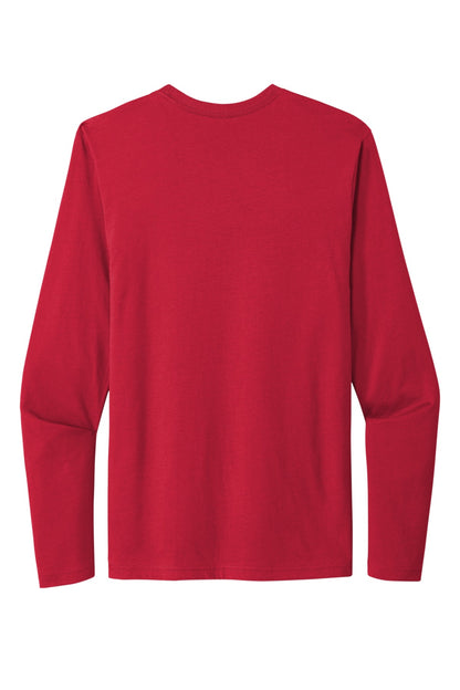 Rear View of Red Next Level Apparel Cotton Long Sleeve Tee. NL3601
