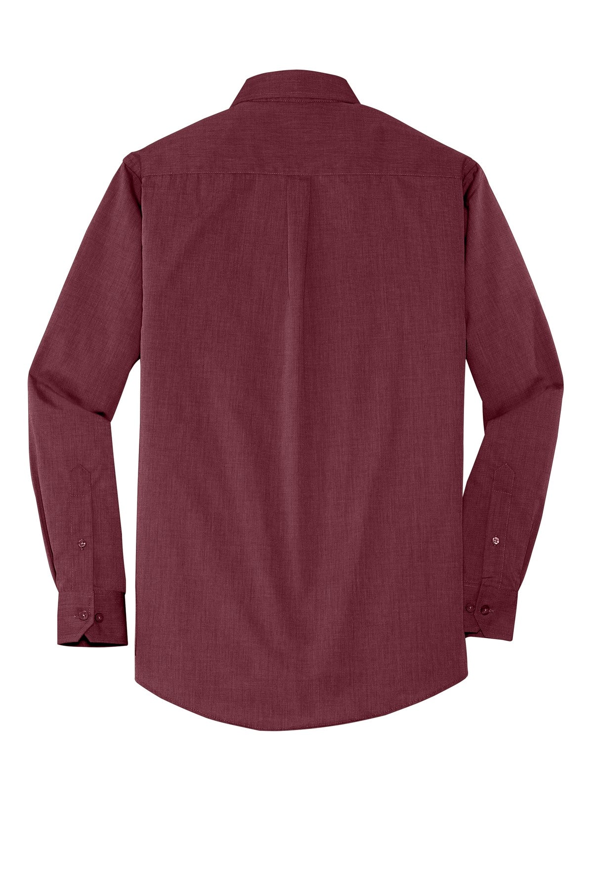 Rear View of Red Oxide Port Authority Crosshatch Easy Care Shirt. S640