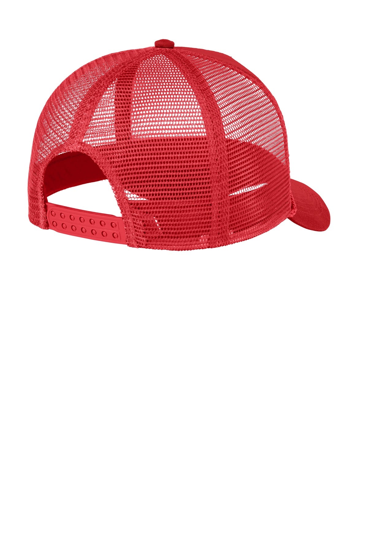 Rear View of Red Port Authority 5-Panel Snapback Cap. C932