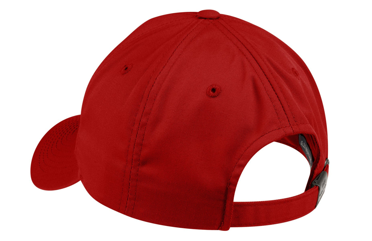 Rear View of Red Port Authority Fine Twill Cap. C800