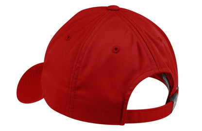 Rear View of Red Port Authority Fine Twill Cap. C800