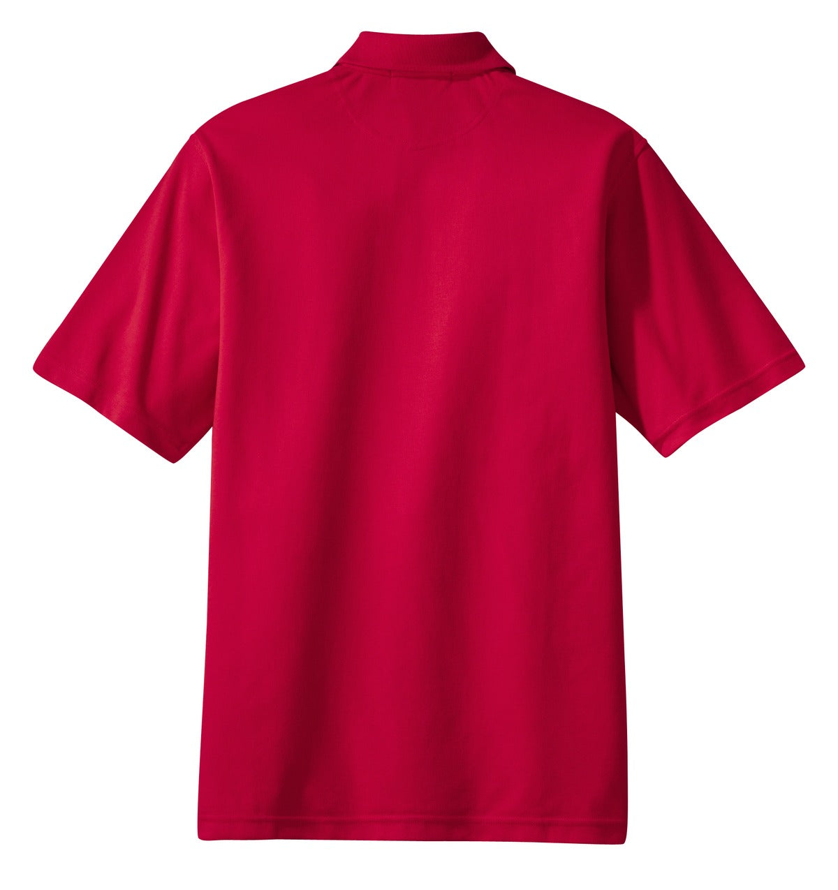 Rear View of Red Port Authority Rapid Dry Polo. K455