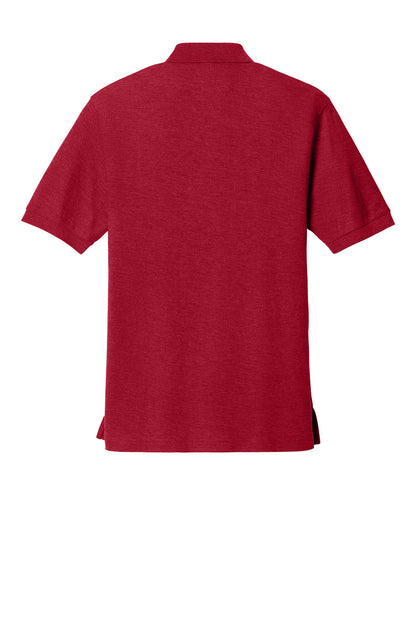 Rear View of Red Port Authority Tall Silk Touch Polo. TLK500