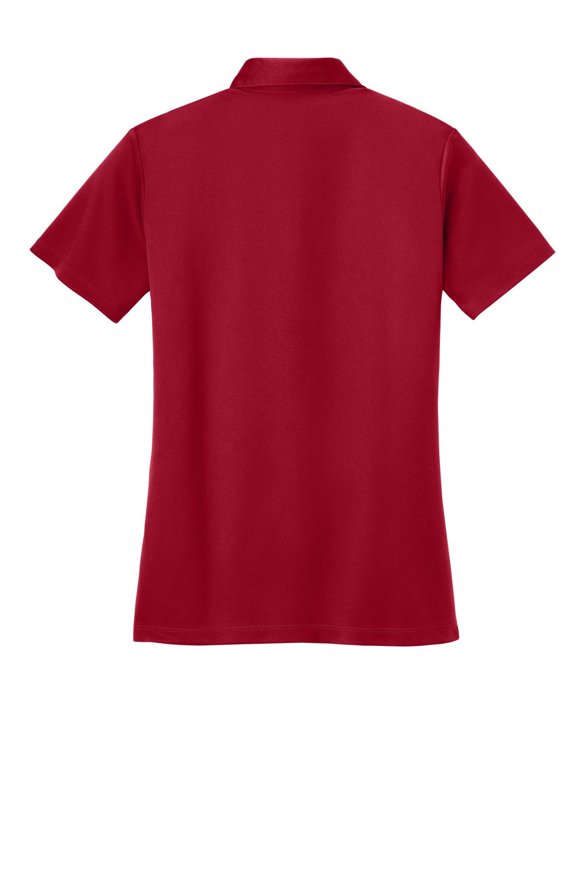 Rear View of Red Port Authority Women's Silk Touch Performance Polo. L540