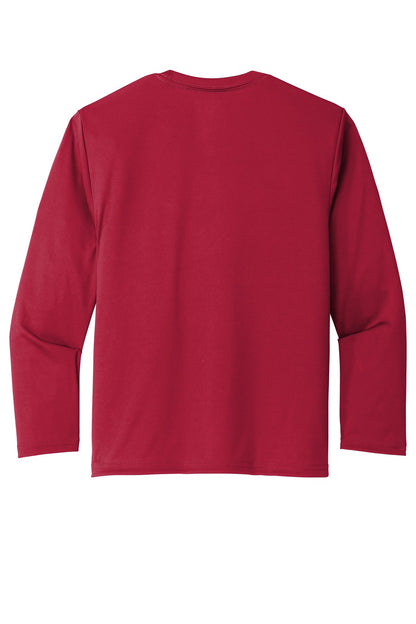 Rear View of Red Port & Company Youth Long Sleeve Performance Tee PC380YLS