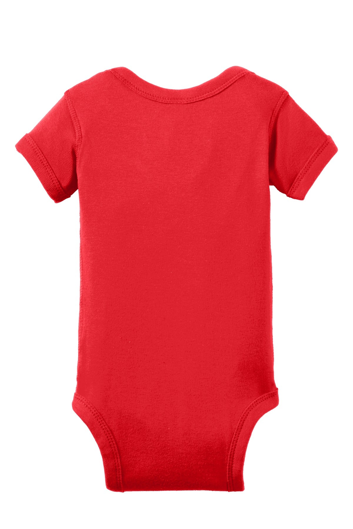 Rear View of Red Rabbit Skins Infant Short Sleeve Baby Rib Bodysuit. RS4400