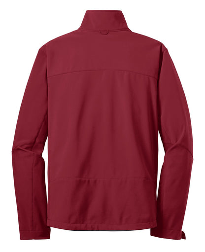 Rear View of Red Rhubarb Eddie Bauer - Soft Shell Jacket. EB530