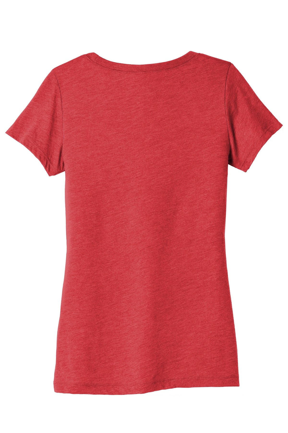 Rear View of Red TB BELLA+CANVAS Women's Triblend Short Sleeve Tee. BC8413