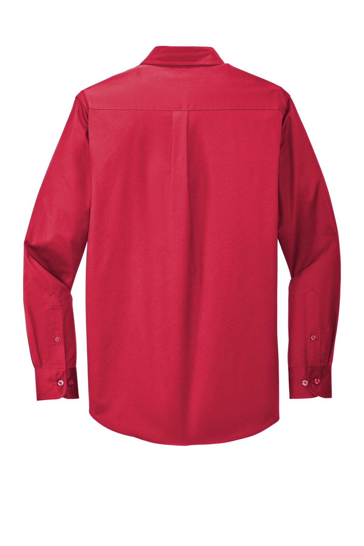 Rear View of Red/Lt Stone Port Authority Extended Size Long Sleeve Easy Care Shirt S608ES
