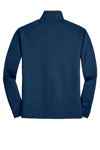 Rear View of Reg Bl/Iron Gy Port Authority Vertical Texture 1/4-Zip Pullover. K805