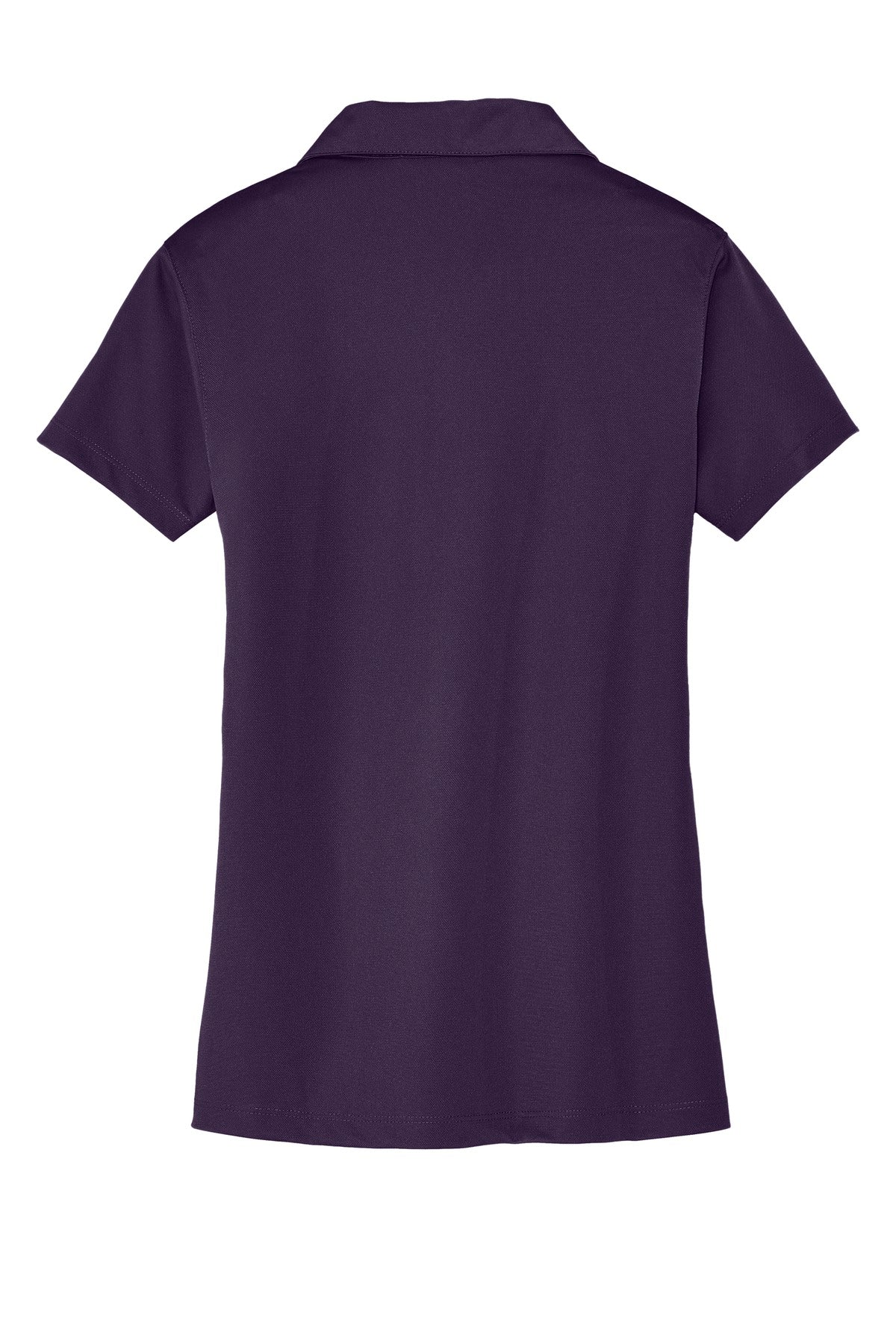 Rear View of Regal Purple Port Authority Women's Tech Pique Polo. L527