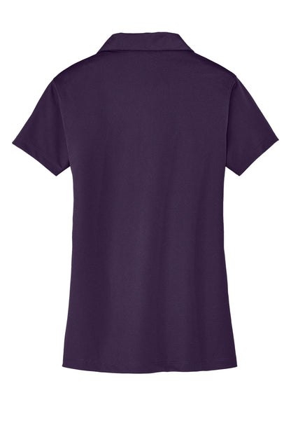 Rear View of Regal Purple Port Authority Women's Tech Pique Polo. L527