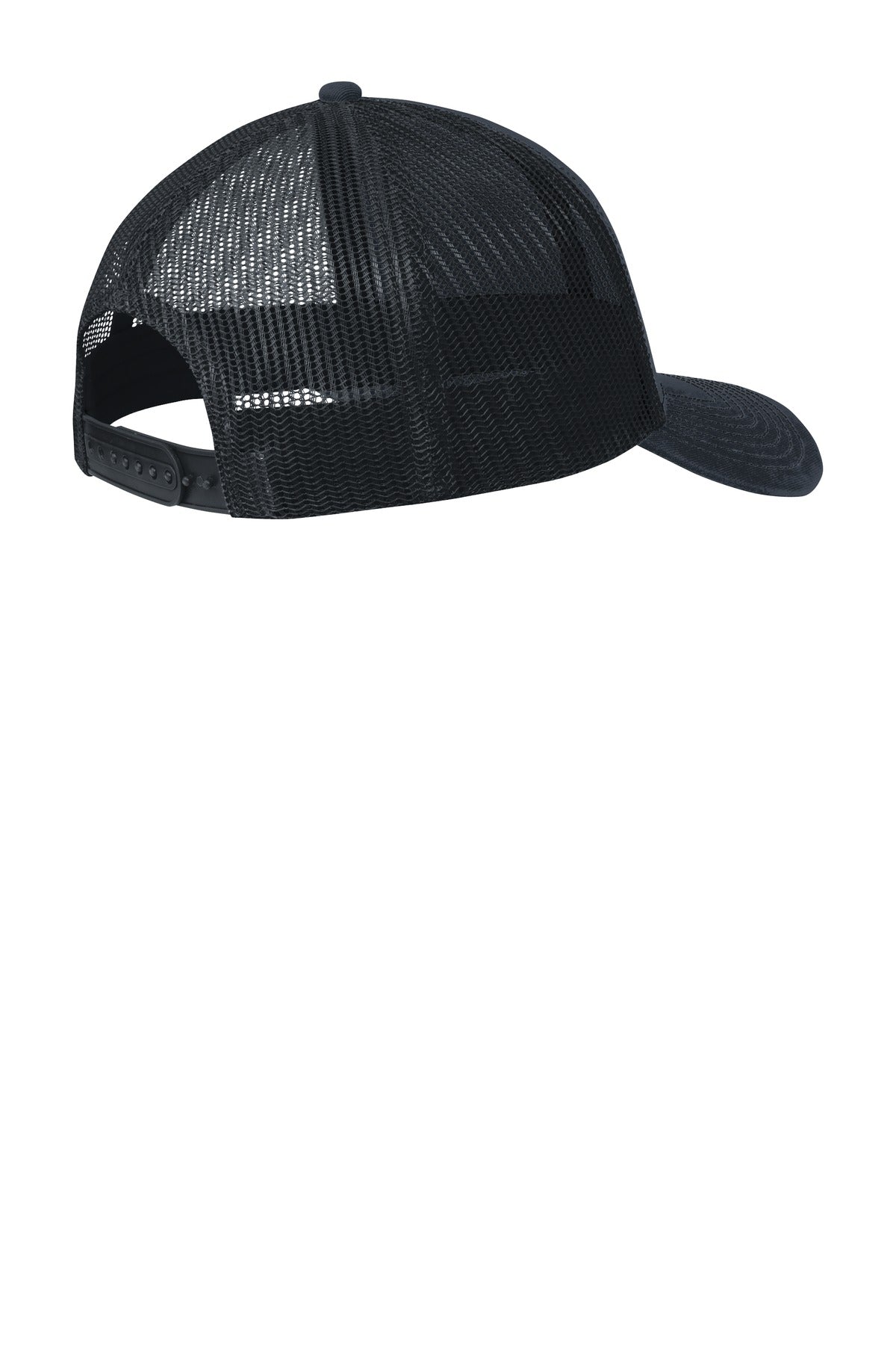 Rear View of Rich Navy Port Authority Snapback Trucker Cap. C112