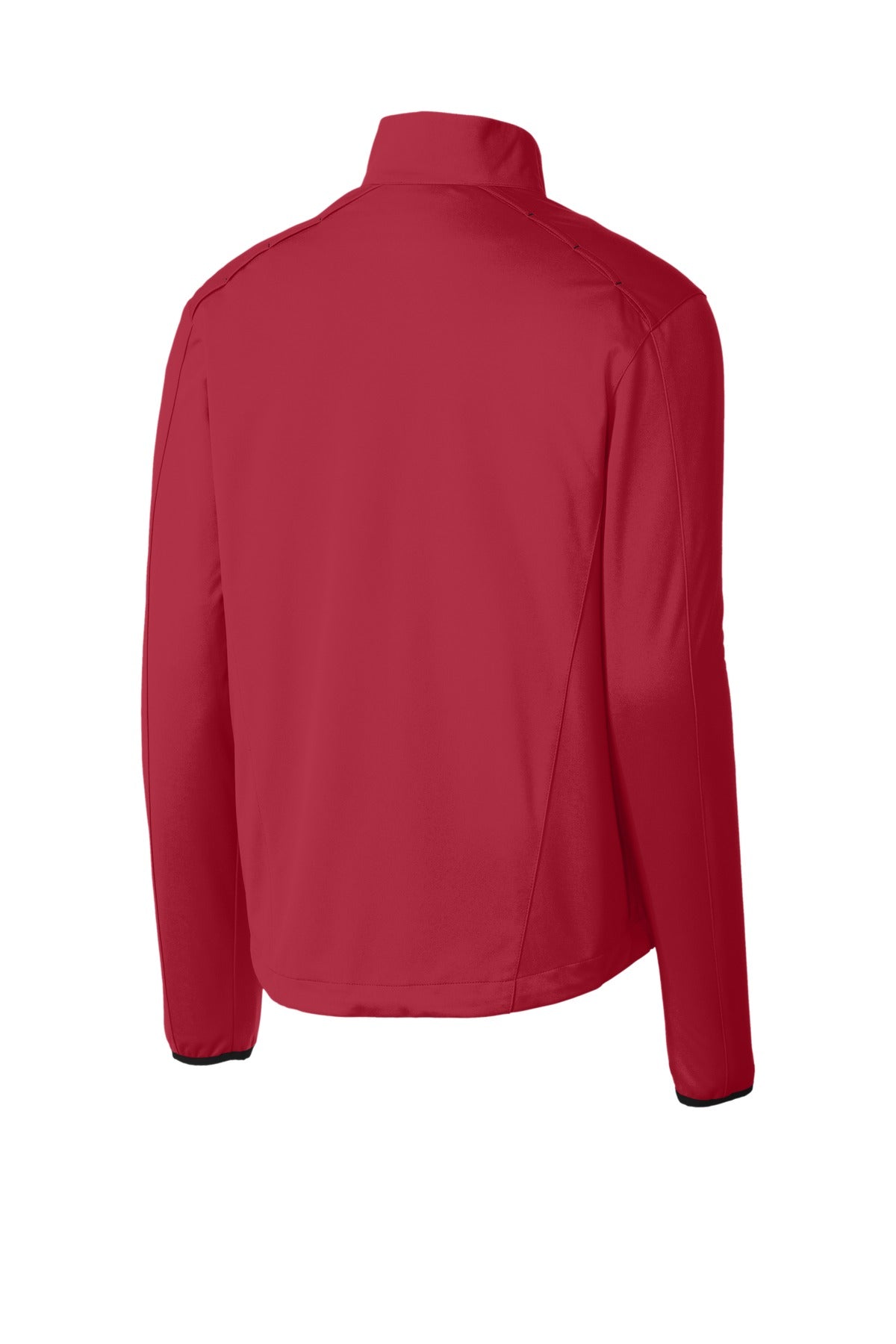 Rear View of Rich Red Port Authority Active 1/2-Zip Soft Shell Jacket. J716